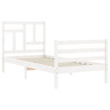 Bed Frame without Mattress White 90x200 cm Solid Wood 3194947