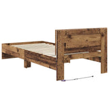 Bed Frame with Headboard Old Wood 90 x 200 cm Engineered Wood 885796