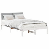Bed frame White and light grey 120 x 200 cm Solid pine wood 878683