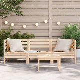 Garden Sofa Natural Wood Solid Pine Wood 3-seater Modular 838026