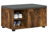 Hall Bench with Cushion with Shelf Smoked Oak 60 x 38 x 46 cm 891500