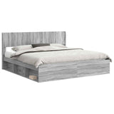 Bed Frame with Storage and Headboard Grey Sonoma 180 x 200 cm 3414184