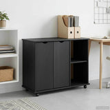 Rolling Cabinet Grey 100 x 39 x 65.5 cm Solid Pine Wood 42028386