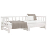Day Bed with Trundle without Mattress White 90x200 cm Solid Wood 836157