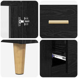 Highboard with Drawer Black Oak 69.5 x 34 x 180 cm 3416227
