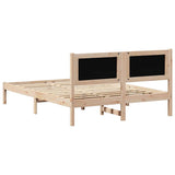 Bed Frame with Headboard Black 140 x 200 cm Solid Pine Wood 878186
