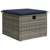 9 Piece Garden Sofa Set with Cushions Grey Poly Rattan 3327841