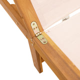 Sun Loungers 2 pcs with Table Cream Solid Wood Acacia and Textilene 3279252