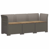 3-Seater Garden Sofa with Cushions Rattan Look PP Light Grey 3443832