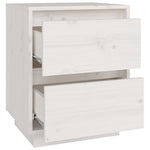 ZNTS Bedside Cabinet White 40x35x50 cm Solid Wood Pine 813317