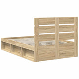 Bed Frame with Headboard Sonoma 120 x 190 cm Solid Pine Wood 3411770