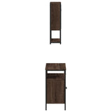 2 Piece Bathroom Furniture Set Brown Oak Engineered Wood 3214659