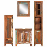 4 Piece Bathroom Furniture Set Solid Wood Reclaimed 352785