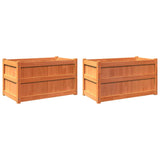 Garden Planters 2 pcs Wax Brown Solid Wood Pine 837464