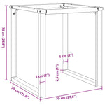 ZNTS Dining Table Legs O-Frame 70x70x73 cm Steel 357884