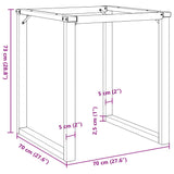 ZNTS Dining Table Legs O-Frame 70x70x73 cm Steel 357884