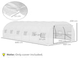 Greenhouse Replacement Cover ONLY Winter Garden Plant PE Cover with Roll-up Windows Door, 6 x 3 x 2m T3398P314745