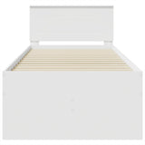 Daybed with Drawer White and Black 90 x 200 cm Engineered Wood 3408529