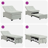 Sofa Bed Light Grey 194 x 67 x 82 cm Velvet 42008594
