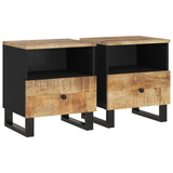 Bedside Cabinets 2 pcs Solid Wood Mango&Engineered Wood 350649