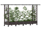 Raised Bed with Trellis and Roof Brown 203 x 40 x 127 cm PP 3423156