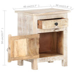 ZNTS Bedside Cabinet 40x30x50 cm Rough Acacia Wood 320233