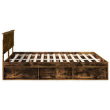 Bed Frame Smoked Oak 180 x 200 cm Solid Pine Wood 3410568