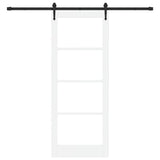 Sliding Door ORKDAL White 83 x 211 cm Solid Pine Wood and Glass 3332476