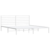 Metal Bed Frame without Mattress with Headboard White 193x203cm 352374