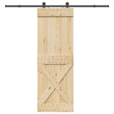 Sliding Door with Hardware Set 80x210 cm Solid Wood Pine 3332767