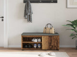 Hall Bench Old Wood 80 x 38 x 46 cm Engineered Wood and Fabric 891510