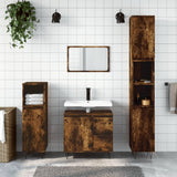 3 Piece Bathroom Furniture Set Smoked Oak Engineered Wood 3190226