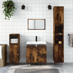 ZNTS 3 Piece Bathroom Furniture Set Smoked Oak Engineered Wood 3190226