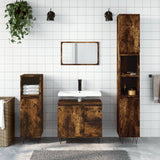 Bathroom Cabinet Smoked Oak 30x30x190 cm Engineered Wood 831537