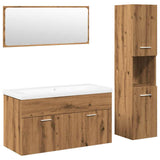 4 Piece Bathroom Furniture Set Artisan Oak Engineered Wood 3328600