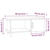 Coffee Table High Gloss White 90x50x40 cm Engineered Wood 812750