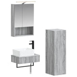 Bathroom Cabinet Set 4 pcs Grey Sonoma 50 x 14.5 x 70 cm 3407396