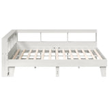 Bookcase Bed without Mattress White 200x200cm Solid Wood Pine 3324527