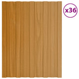 Roof Panels 36 pcs Galvanised Steel Light Wood 60x45 cm 317196