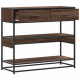 Console Table Brown Oak 90x35x80 cm Engineered Wood 849183