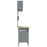 Work Bench Set 8 pcs Black and Grey Powder-Coated Steel 3321498