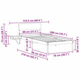 Bed Frame with Headboard Wax Brown 80 x 200 cm Solid Pine Wood 873468