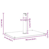 Parasol Base for 32/38/48 mm Poles 15 kg Rectangular 368683