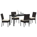 Garden Dining Set 5 pcs Cream Powder-Coated Steel 3379221