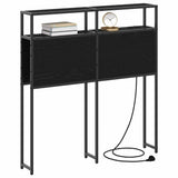 Storage Headboard with Shelf Black oak 75 cm Engineered wood 859720