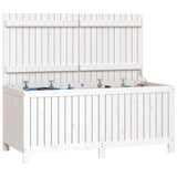 Garden Storage Box White 147x68x64 cm Solid Wood Pine 823851