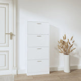 Shoe Cabinet White 59x17x150 cm Engineered Wood 342518