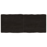 Table Top Dark Brown 120x50x cm Treated Solid Wood Live Edge 364025
