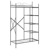 Open Wardrobe with Shelf Black 104.5 x 45 x 172 cm Steel 42021358