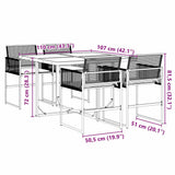5 Piece Garden Dining Set with Cushions Black Poly Rattan 3295023